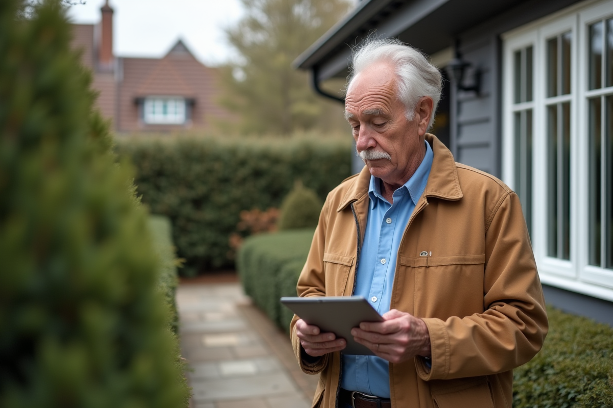 Expert immobilier examinant la façade d